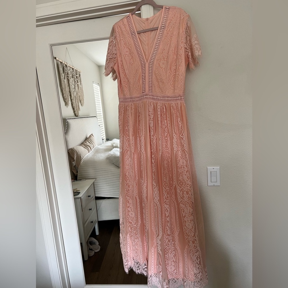 Pink lace dress